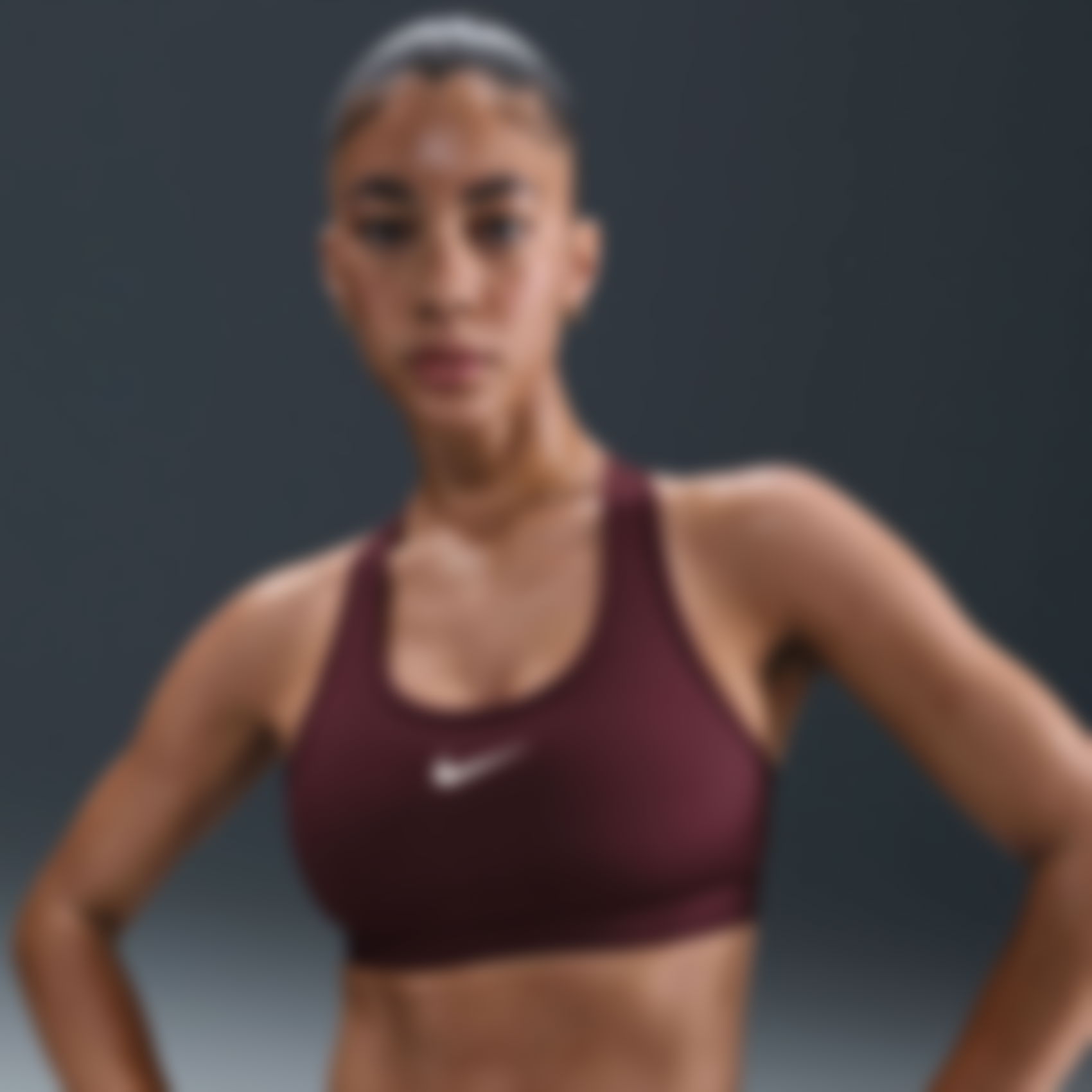NIKE - Swoosh Medium Support Bra Kadın Bordo Sporcu Sütyeni