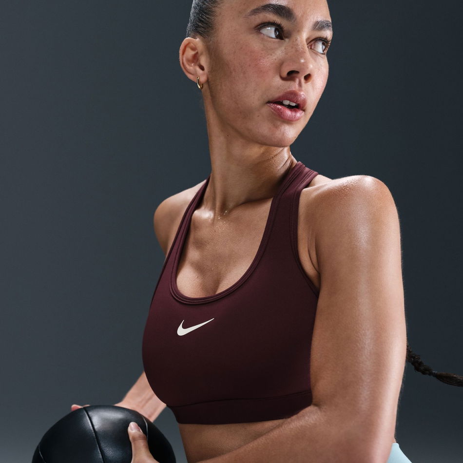 Swoosh Medium Support Bra Kadın Bordo Sporcu Sütyeni