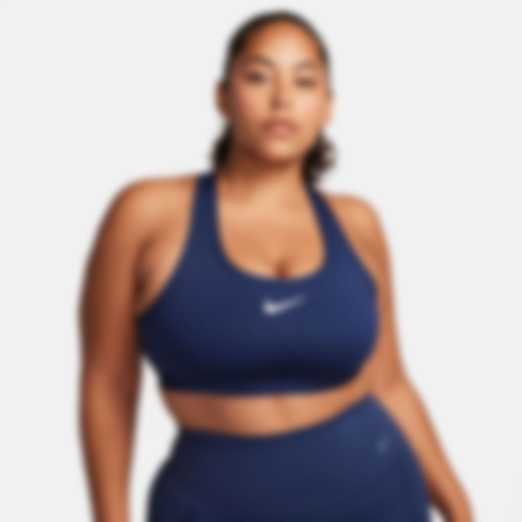 NIKE - Swoosh Medium Support Bra Kadın Mavi Sporcu Sütyeni