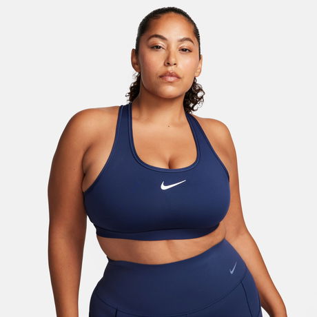 NIKE - Swoosh Medium Support Bra Kadın Mavi Sporcu Sütyeni
