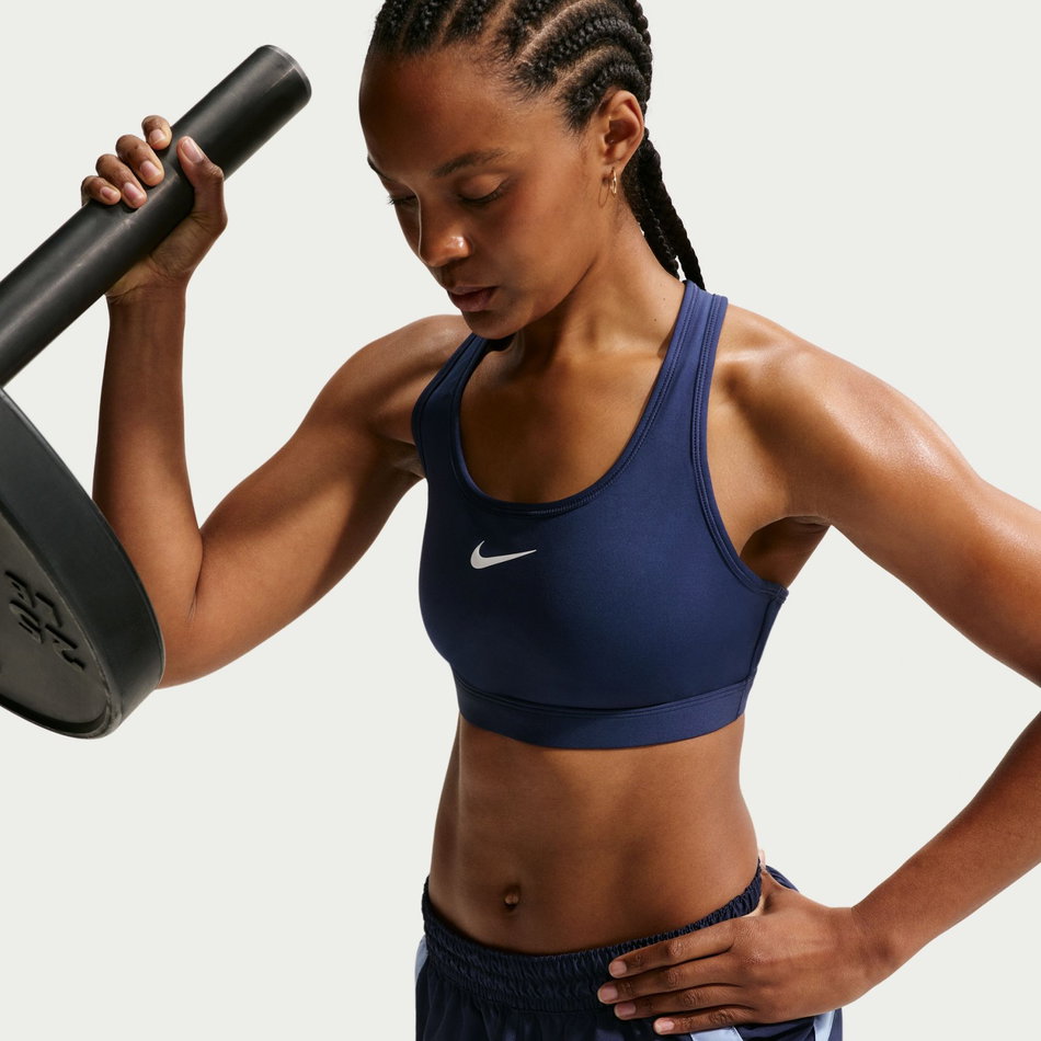 Swoosh Medium Support Bra Pedli Kadın Mavi Sporcu Sütyeni