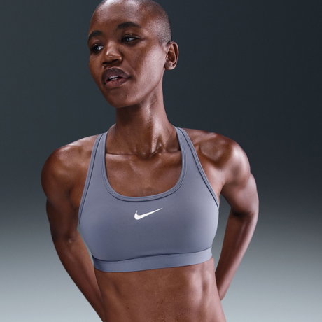NIKE - Swoosh Medium Support Bra Pedli Kadın Mavi Sporcu Sütyeni (1)