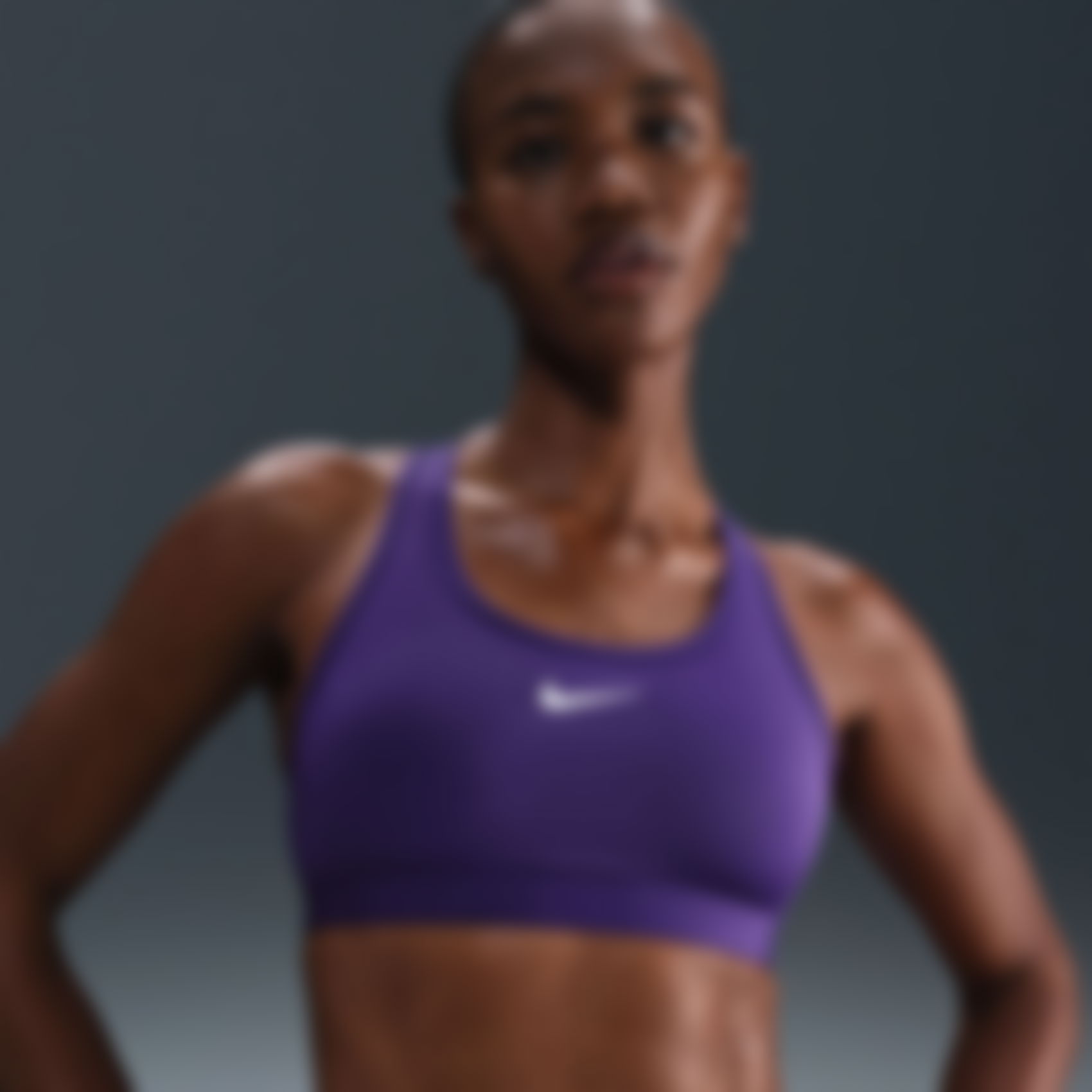 NIKE - Swoosh Medium Support Bra Kadın Mor Sporcu Sütyeni