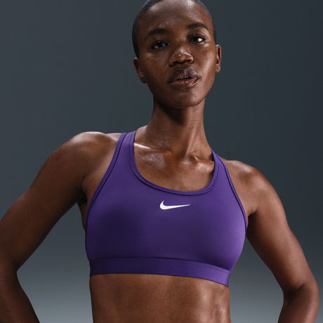 NIKE - Swoosh Medium Support Bra Kadın Mor Sporcu Sütyeni
