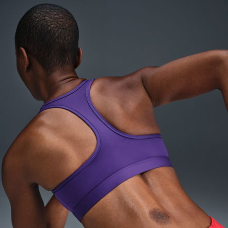 NIKE - Swoosh Medium Support Bra Kadın Mor Sporcu Sütyeni (1)