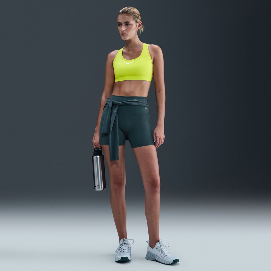 Swoosh Medium Support Bra Pedli Kadın Sarı Sporcu Sütyeni
