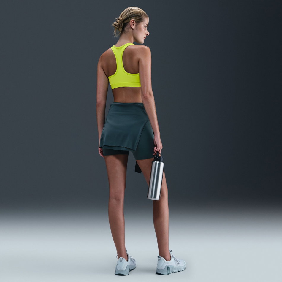 Swoosh Medium Support Bra Pedli Kadın Sarı Sporcu Sütyeni