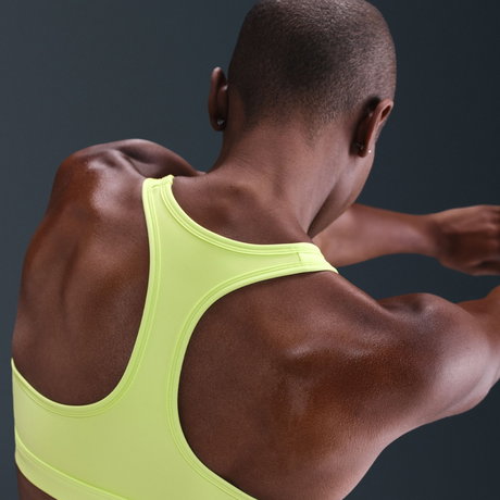 NIKE - Swoosh Medium Support Bra Pedli Kadın Sarı Sporcu Sütyeni (1)