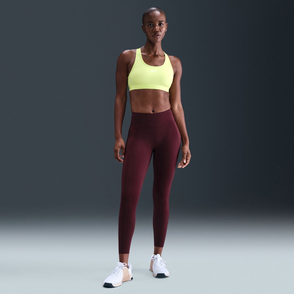 Swoosh Medium Support Bra Pedli Kadın Sarı Sporcu Sütyeni