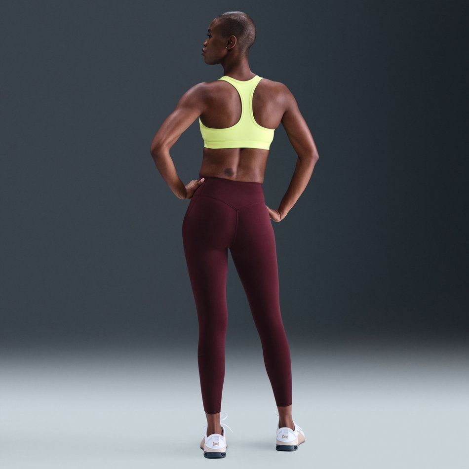 Swoosh Medium Support Bra Pedli Kadın Sarı Sporcu Sütyeni
