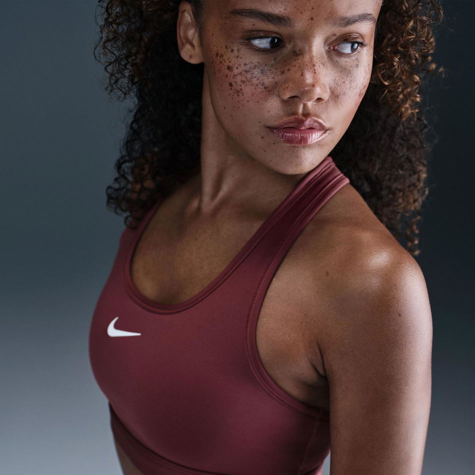 Swoosh Medium Support Bra Kadın Bordo Sporcu Sütyeni