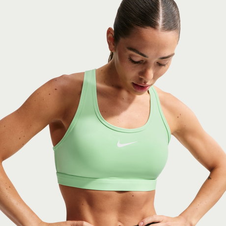 NIKE - Swoosh Orta Destekli Bra Kadın Yeşil Sporcu Sütyeni