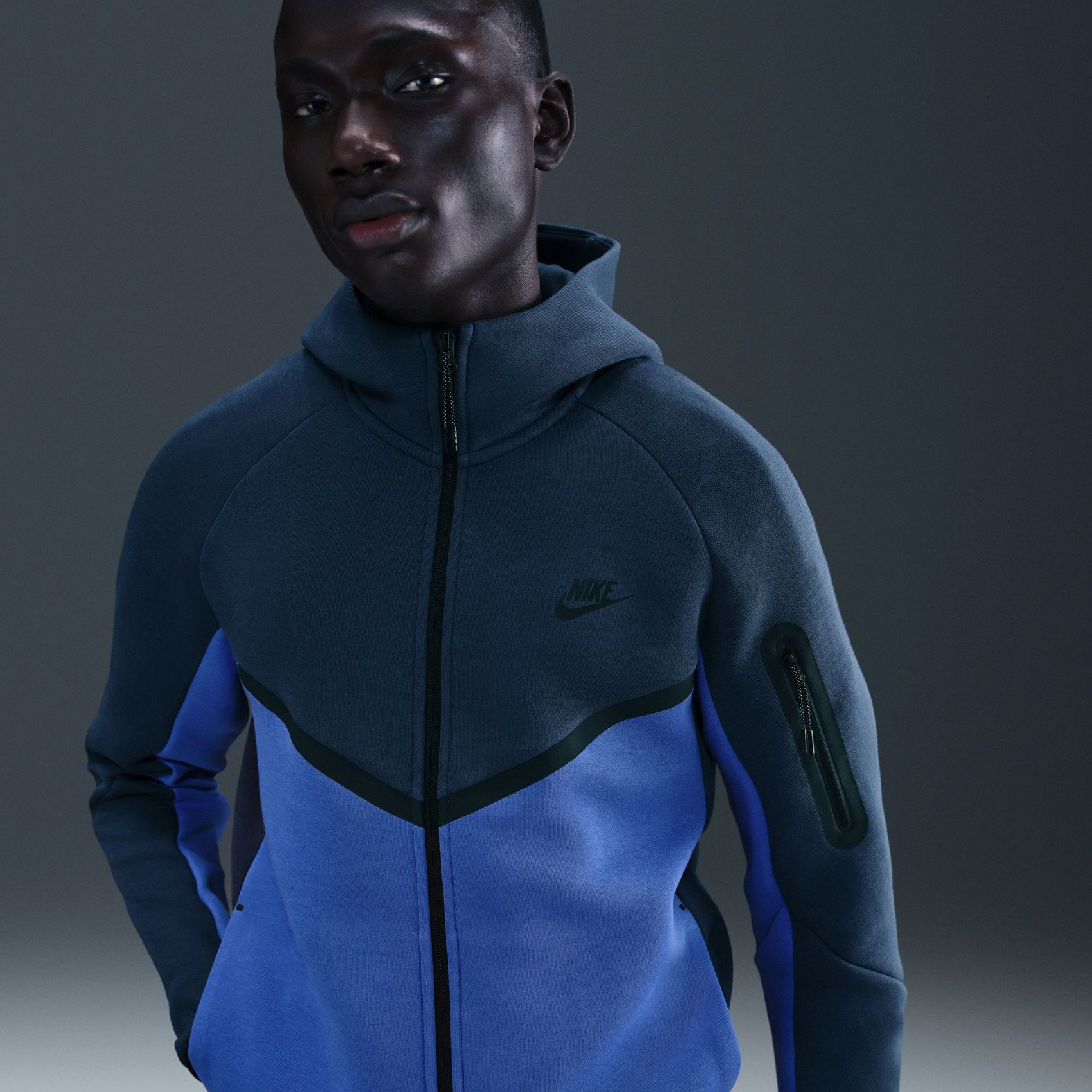 Nike Tech Fleece FZ Windrunner Hoodie Erkek Mavi Sweatshirt HV0949-438