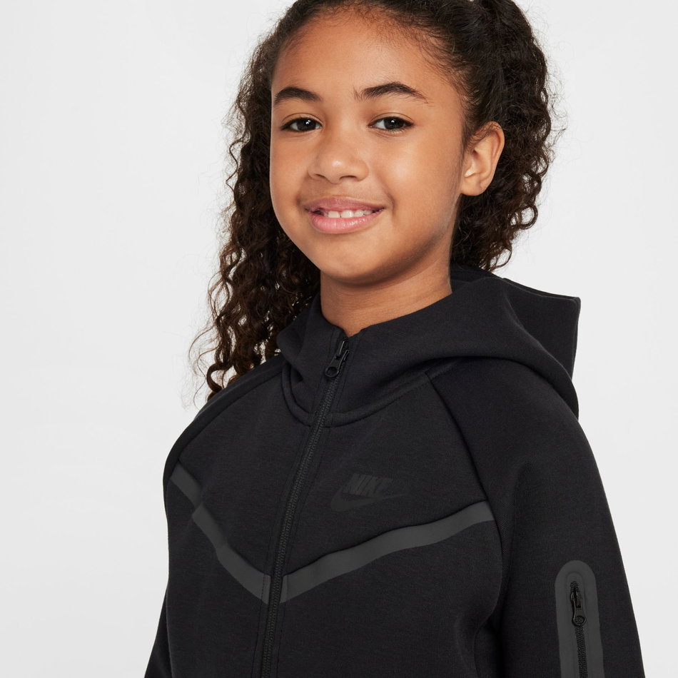 Tech Fleece Hoodie Fz Ls Kız Çocuk Siyah Sweatshirt