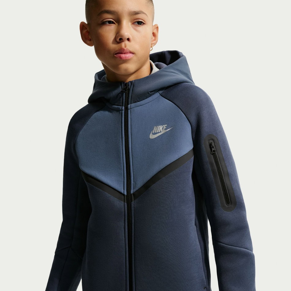 Tech Fleece Mix Fz Çocuk Mavi Sweatshirt