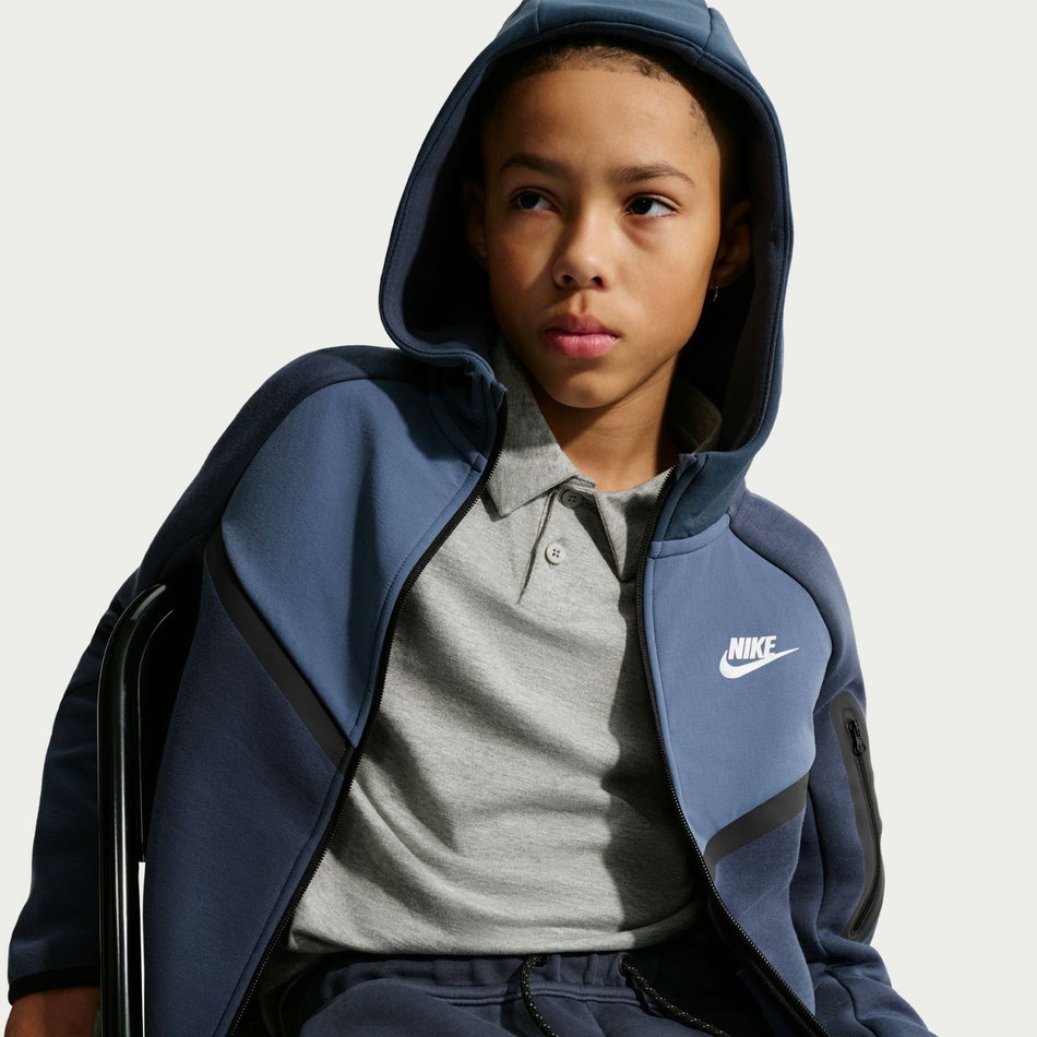Tech Fleece Mix Fz Çocuk Mavi Sweatshirt