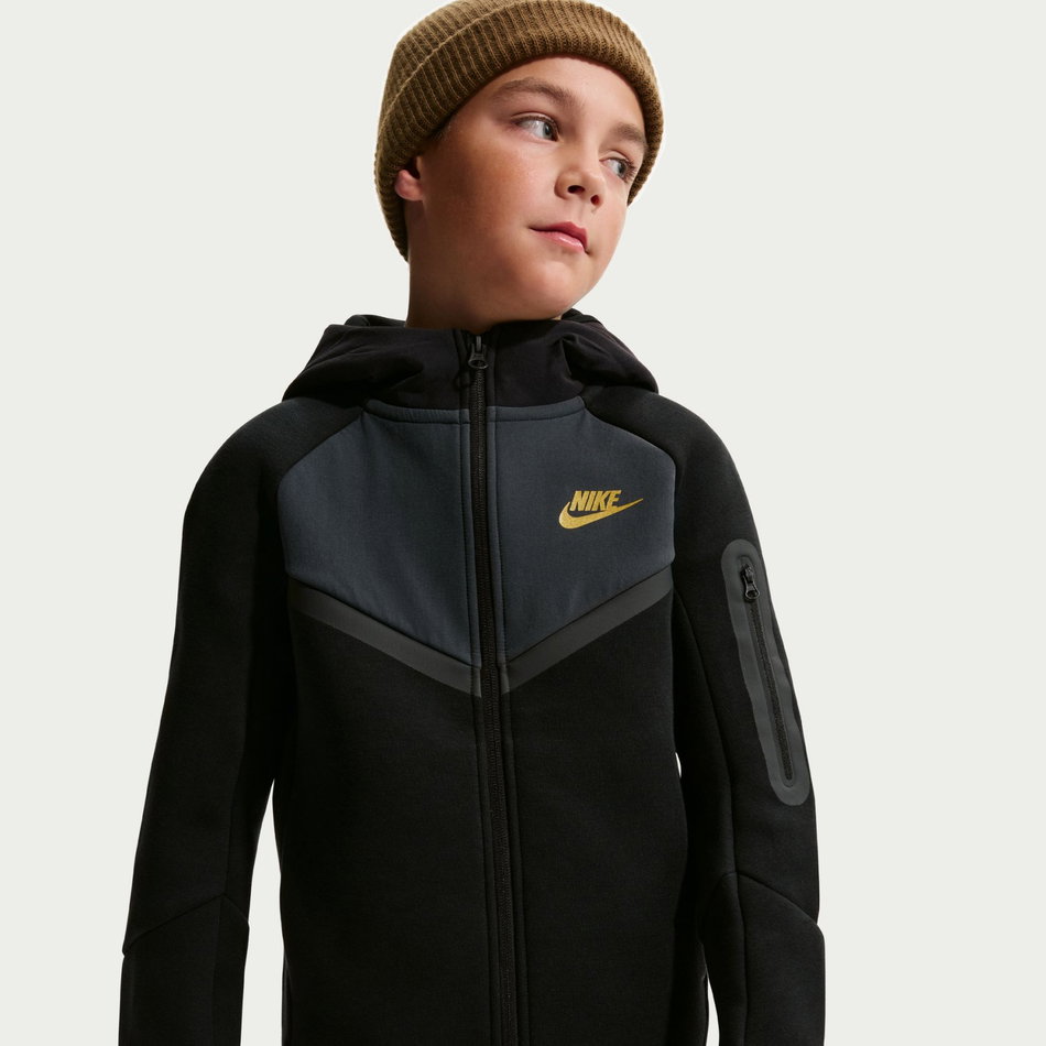 Tech Fleece Mix FZ Çocuk Siyah Sweatshirt