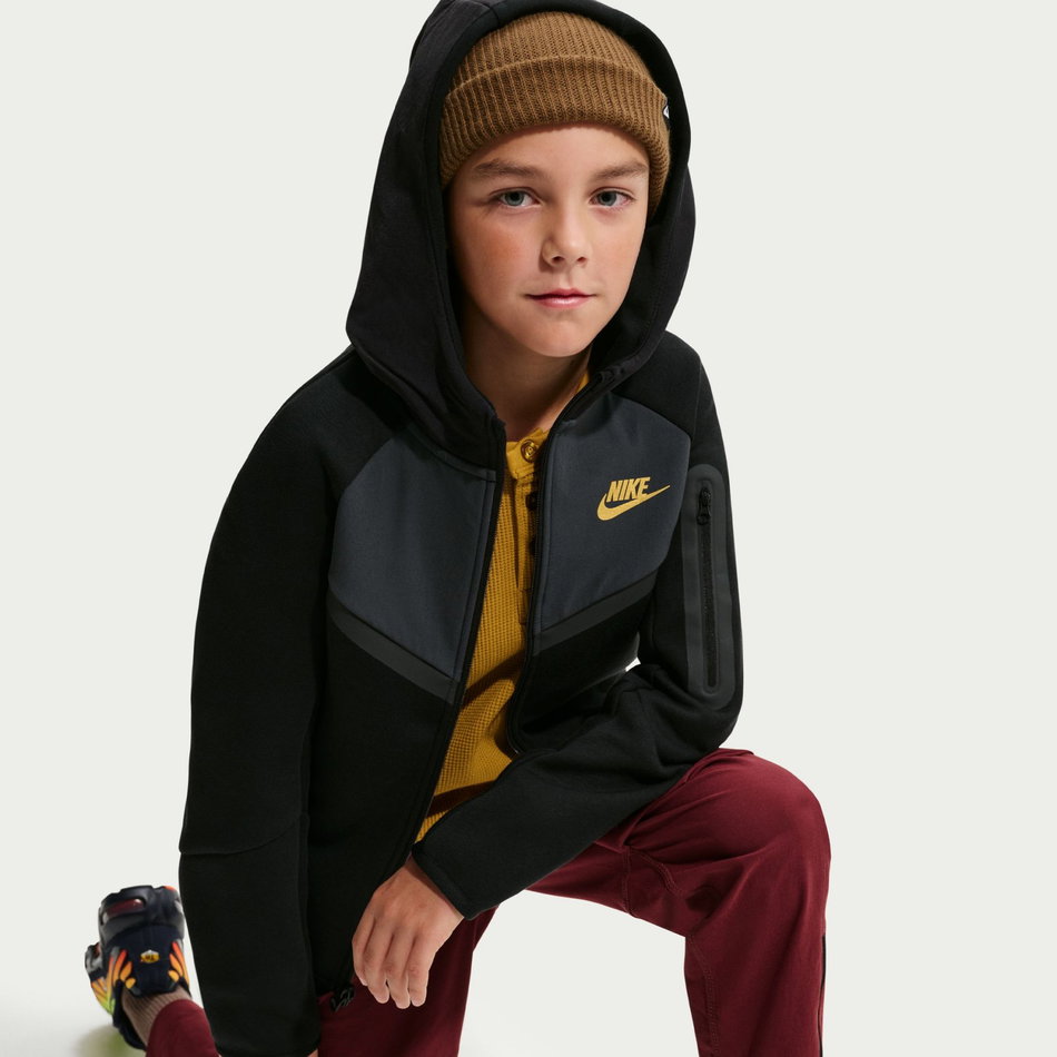 Tech Fleece Mix FZ Çocuk Siyah Sweatshirt