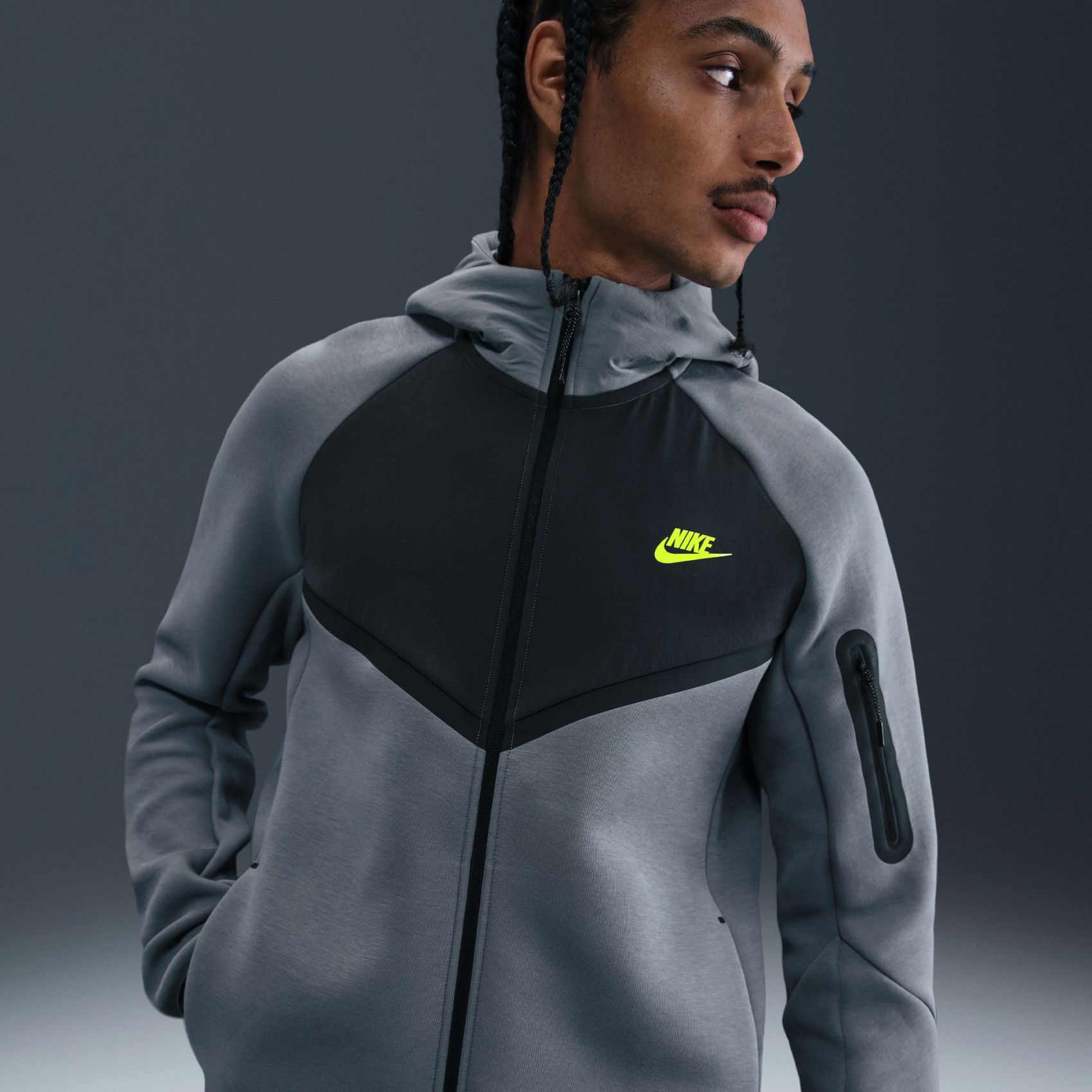 Nike Tech Fleece Mix Wr Hoodie Erkek Gri Sweatshirt IH4302-065