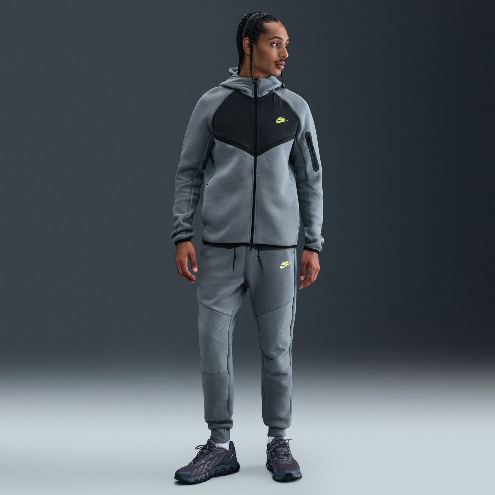 Nike Tech Fleece Mix Wr Hoodie Erkek Gri Sweatshirt IH4302-065