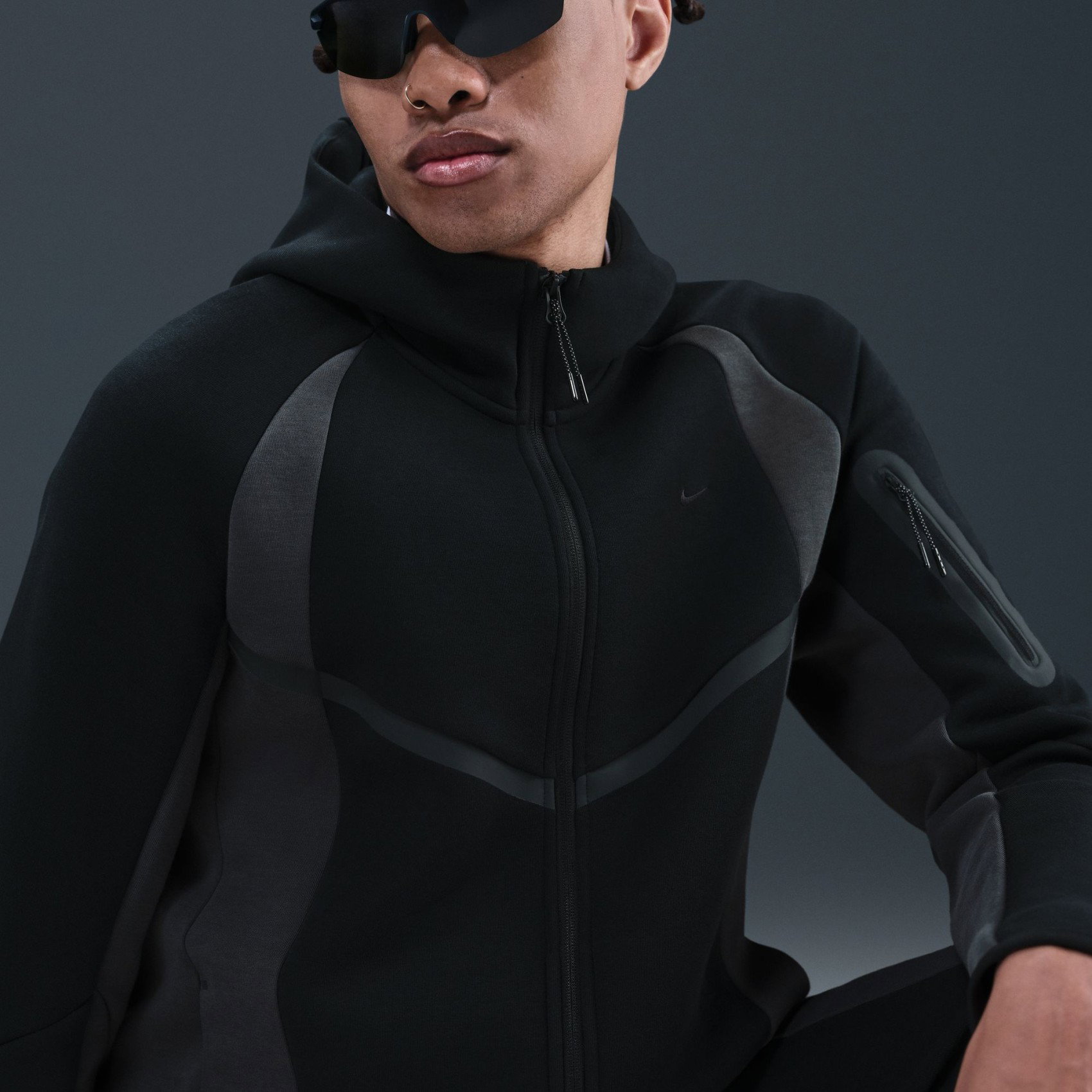 Nike Tech Fleece Pro Windrunner FZ Jacket Erkek Siyah Sweatshirt