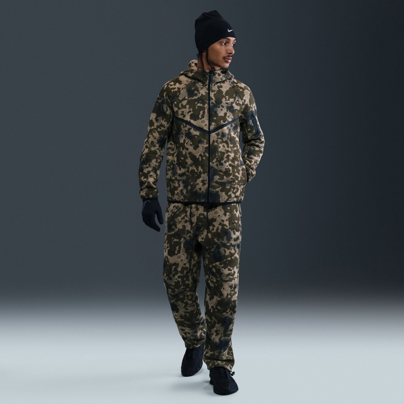 Nike Tech Fleece Windrunner FZ Jacket Camo Erkek Sweatshirt HV0955-276