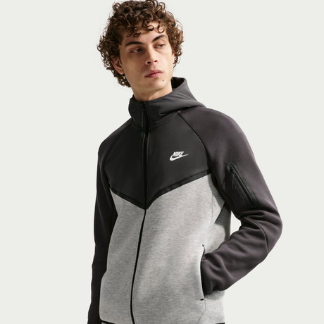 NIKE - Tech Mix Windrunner Hoodie Erkek Gri Sweatshirt