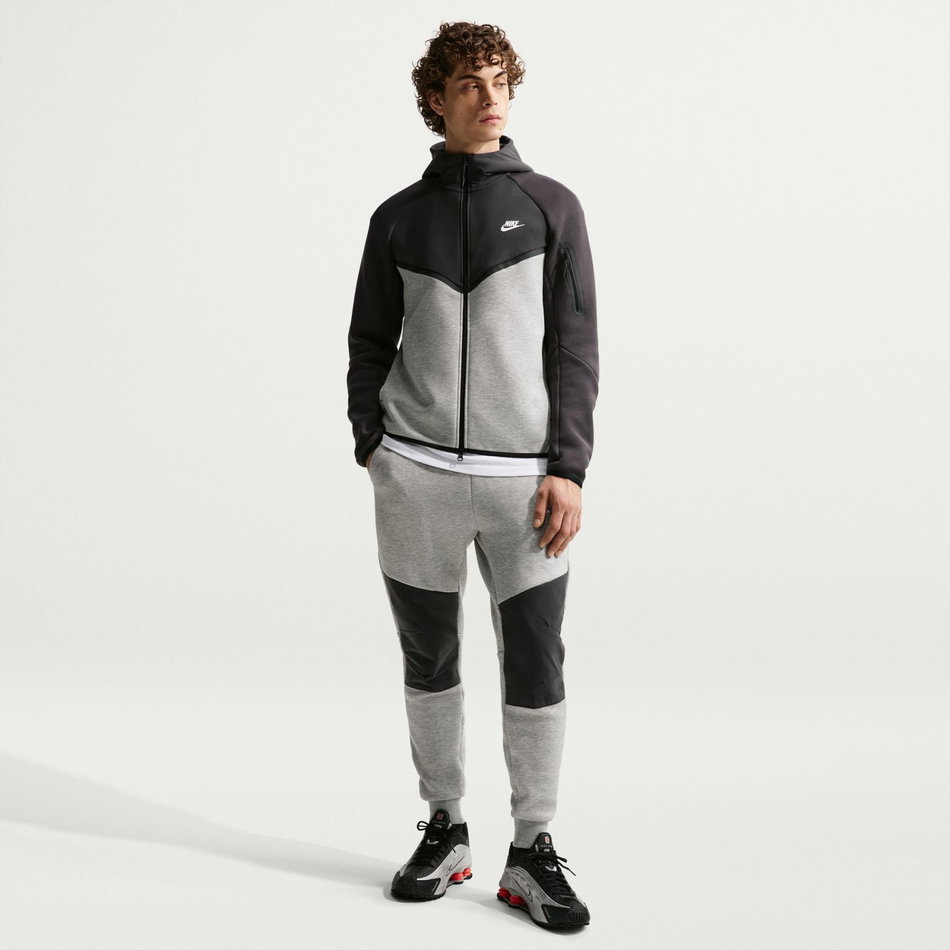 Tech Mix Windrunner Hoodie Erkek Gri Sweatshirt