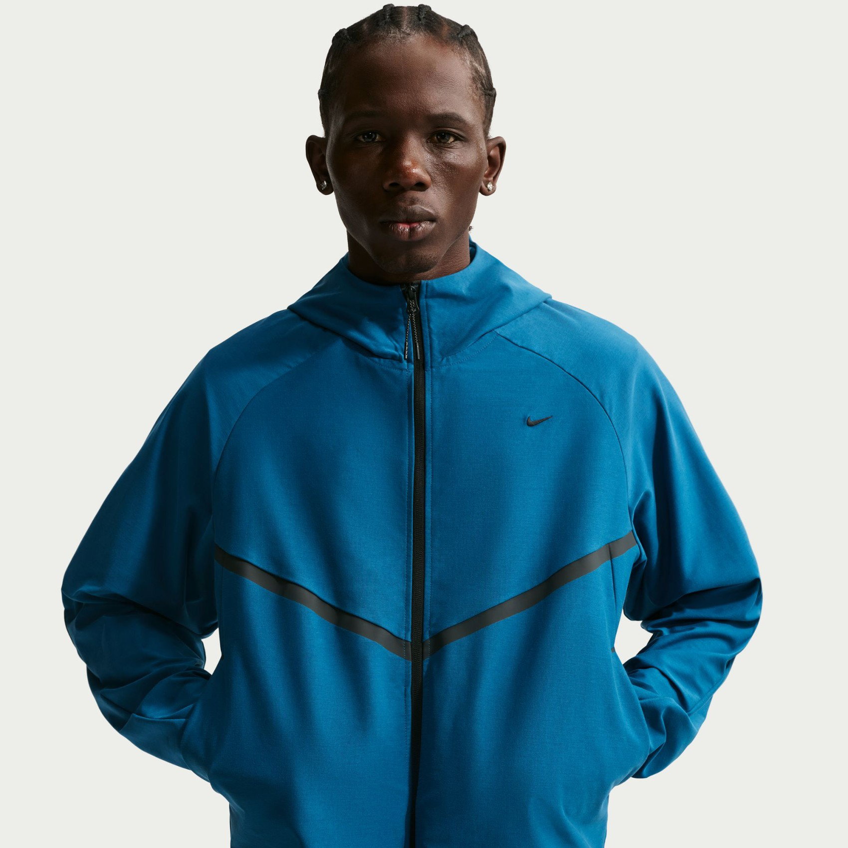Nike Tech Shori Knit Windrunner Fz Jacket Erkek Mavi Ceket IF1345-476
