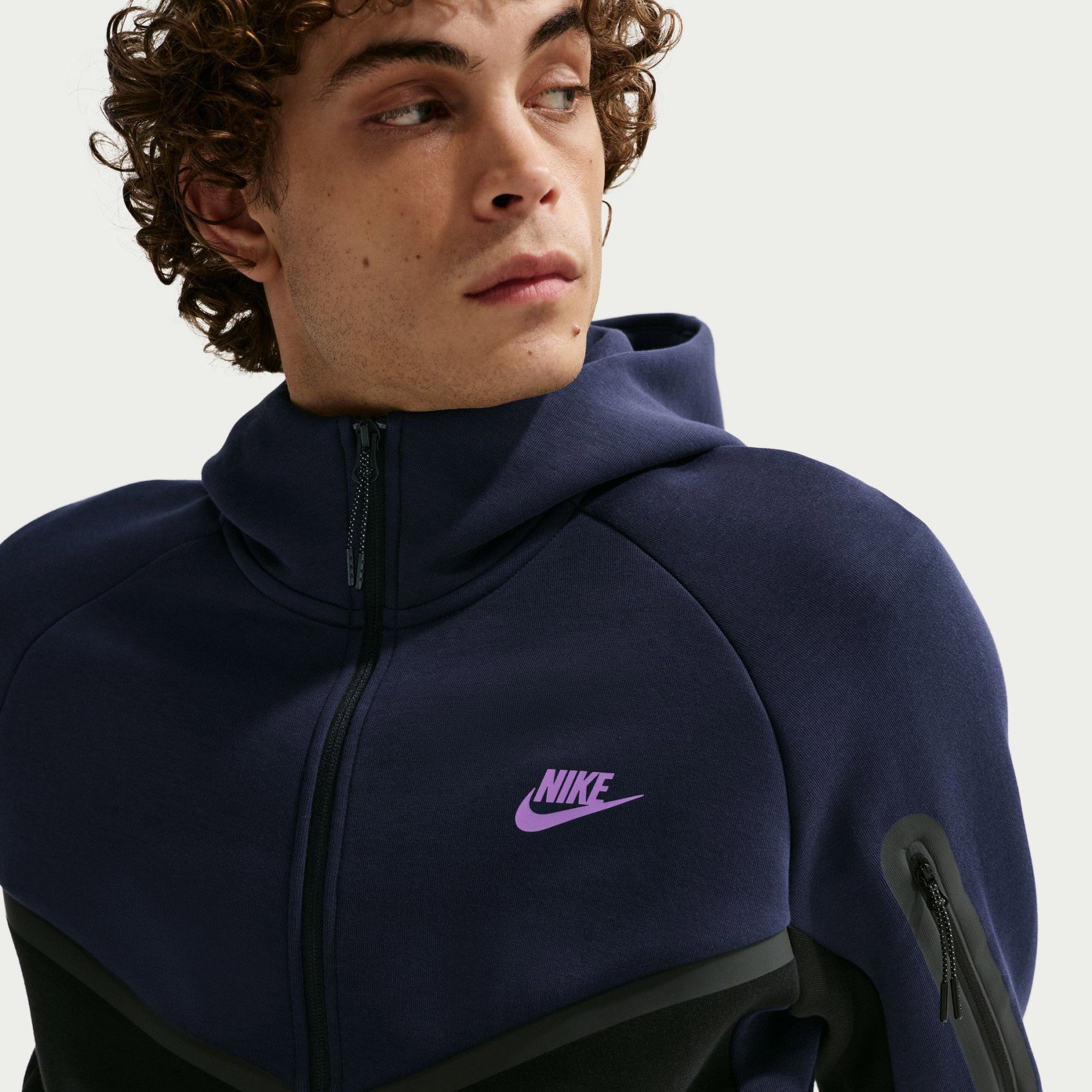 Nike Tech Fleece Fz Windrunner Hoodie Erkek Mavi Sweatshirt