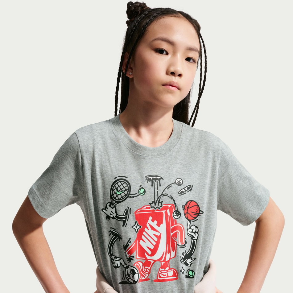 Tee Boxy Multi Sport Çocuk Gri Tişört