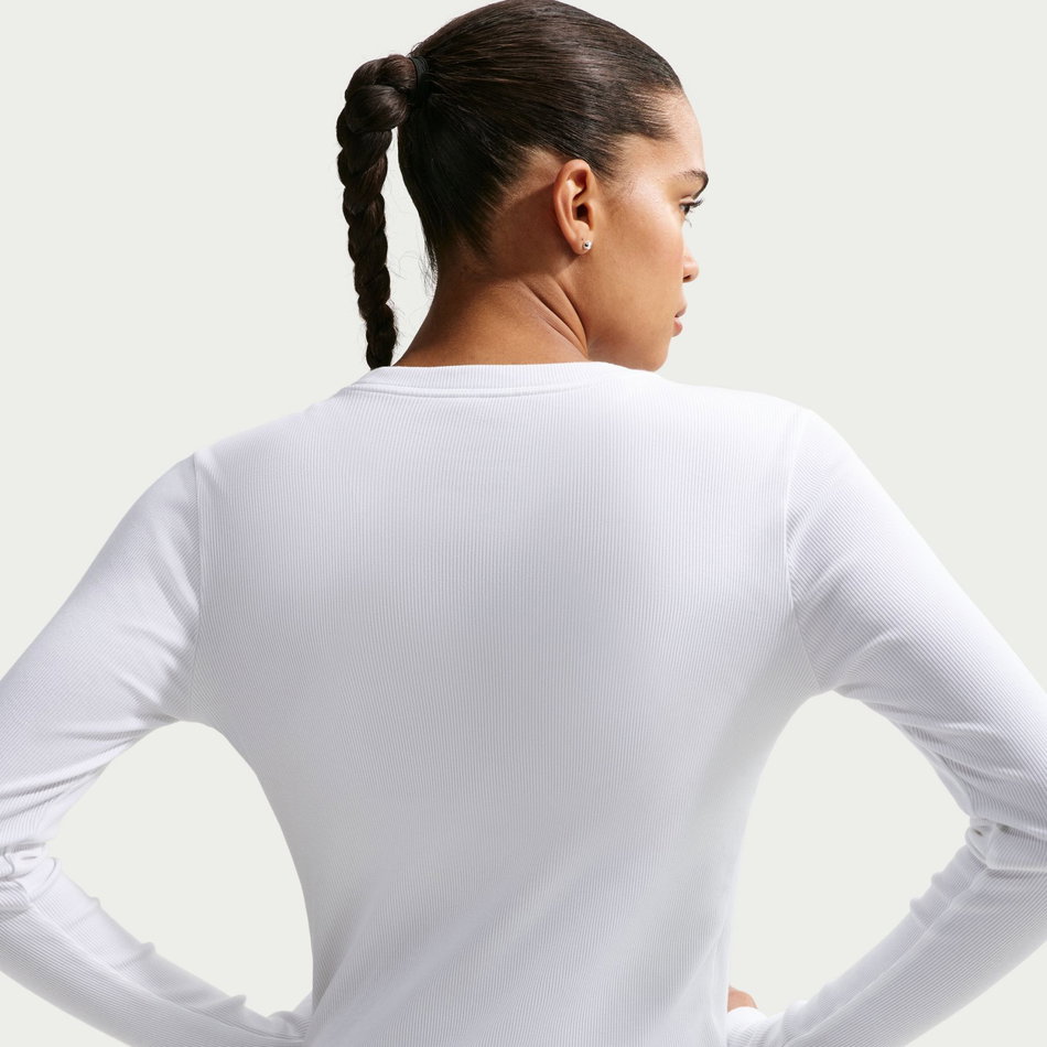 Tee Ls Rib Tight Kadın Beyaz Uzun Kollu Tişört