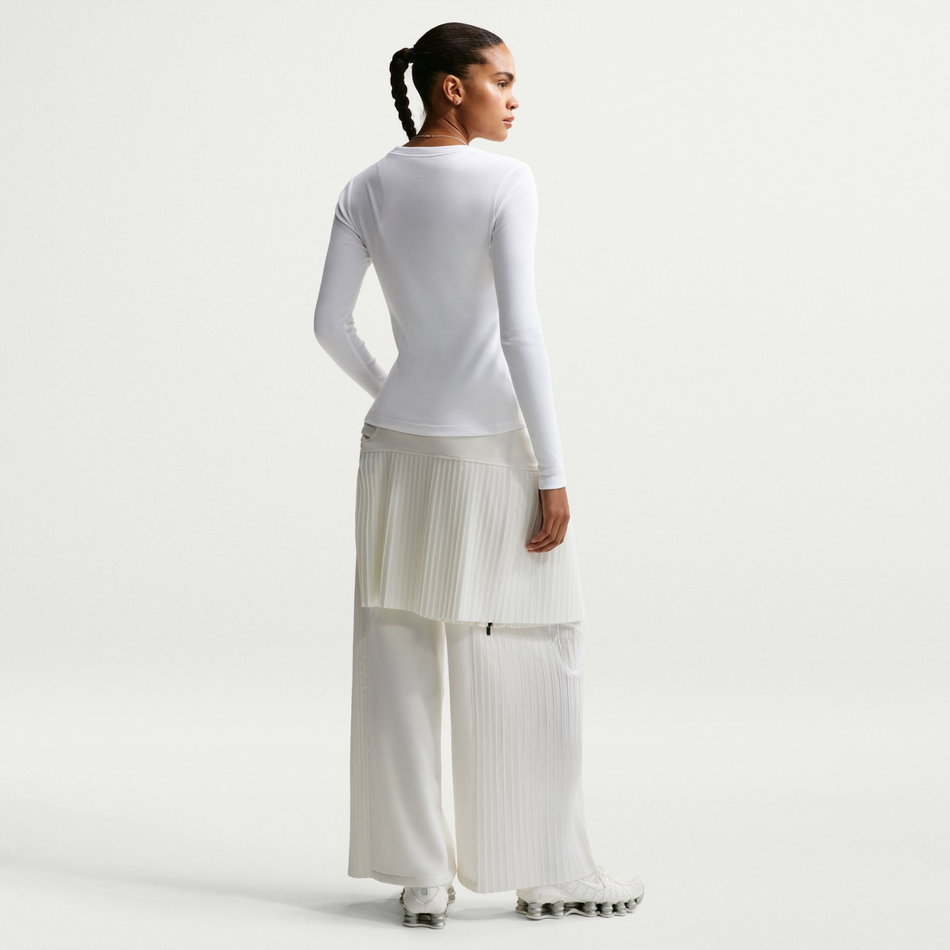 Tee Ls Rib Tight Kadın Beyaz Uzun Kollu Tişört