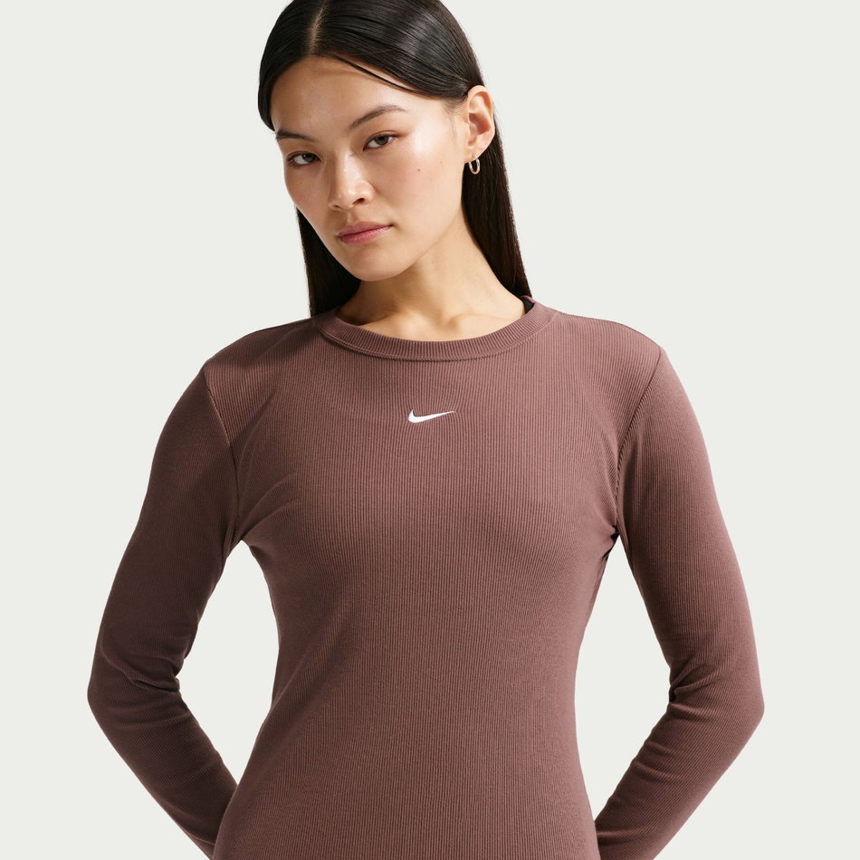 Tee Ls Rib Tight Kadın Kahverengi Sweatshirt