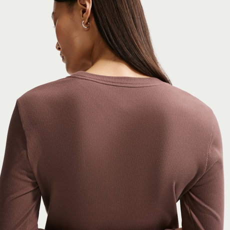 NIKE - Tee Ls Rib Tight Kadın Kahverengi Sweatshirt (1)