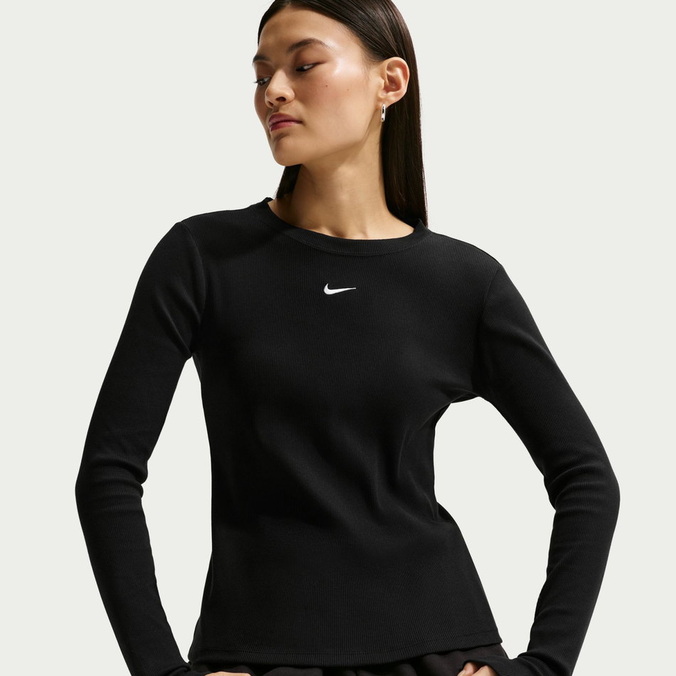 Tee Ls Rib Tight Kadın Siyah Sweatshirt