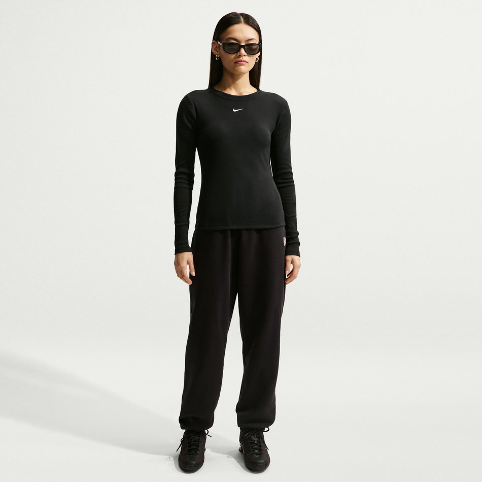 Tee Ls Rib Tight Kadın Siyah Sweatshirt