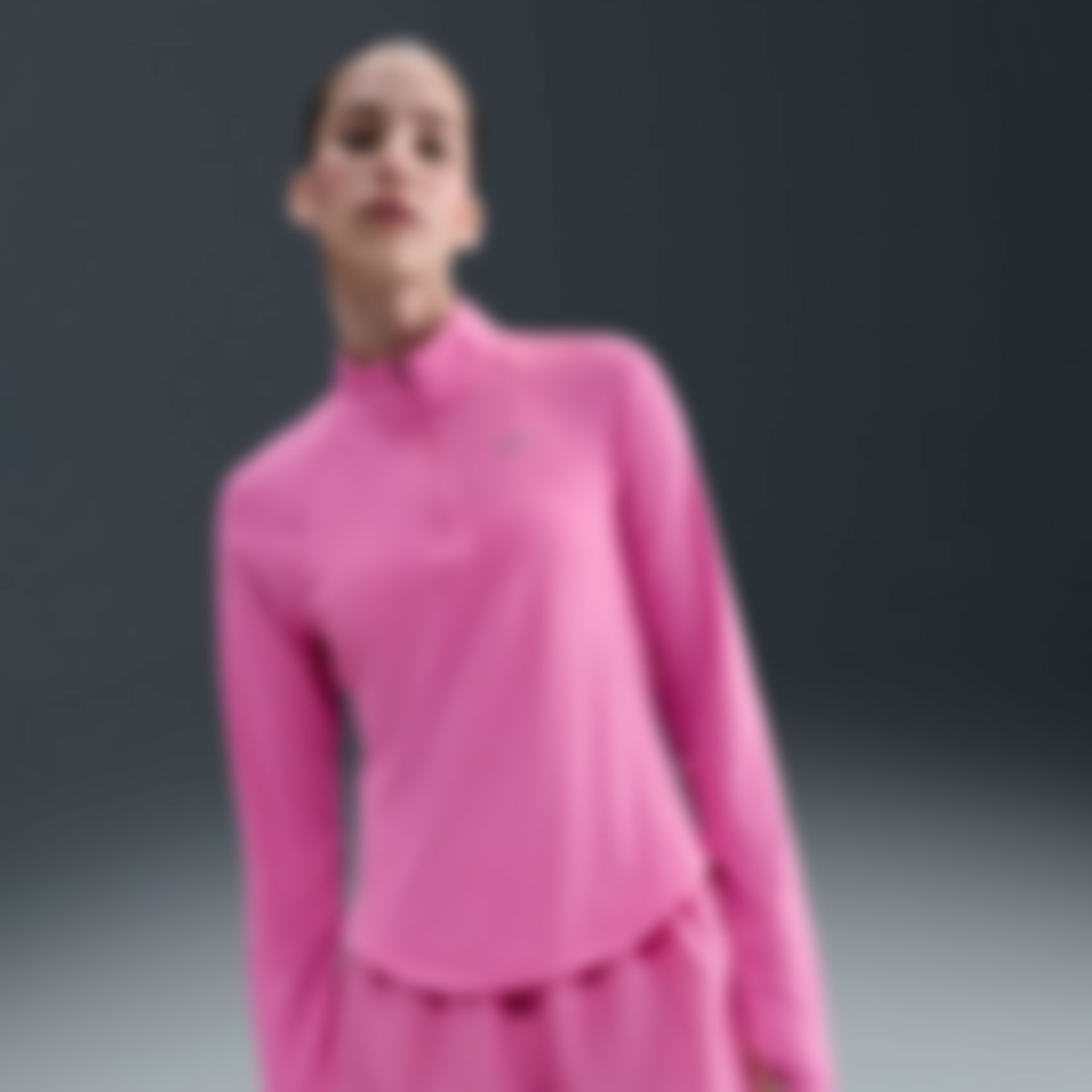 NIKE - Tempo Swoosh HBR Dri-FIT HZ Top Kadın Pembe Sweatshirt