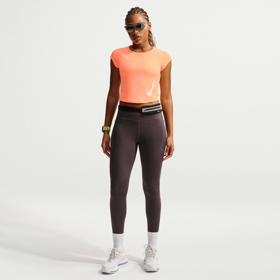 Tempo Swoosh Run Dri-FIT Ss Kadın Turuncu Tişört