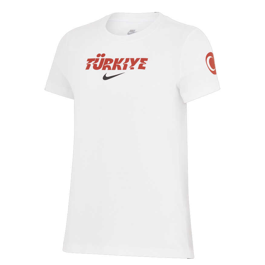 Türkiye Crest Footboll Short-Sleeve Kadın Beyaz Tişört