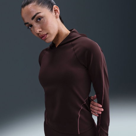 NIKE - Universa Dri-FIT HD LS Top Kadın Bordo Sweatshirt