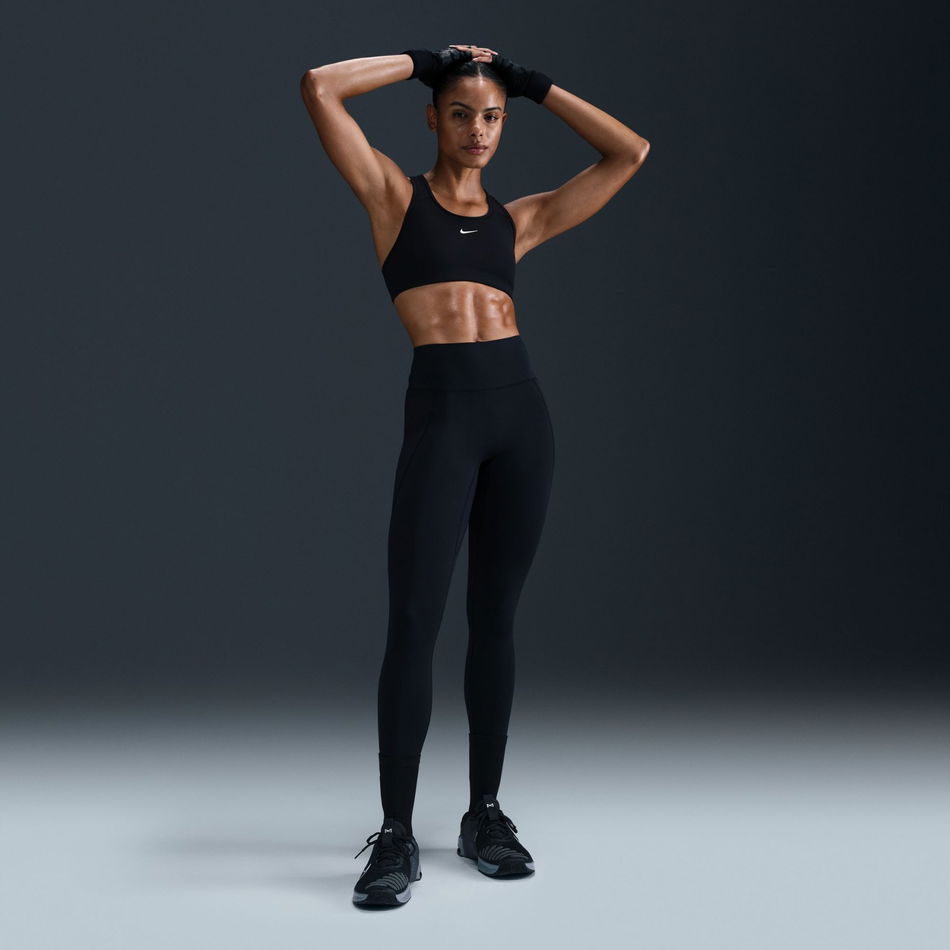 Universa Dri-FIT Orta Destekli Yüksek Belli Siyah Kadın Tayt