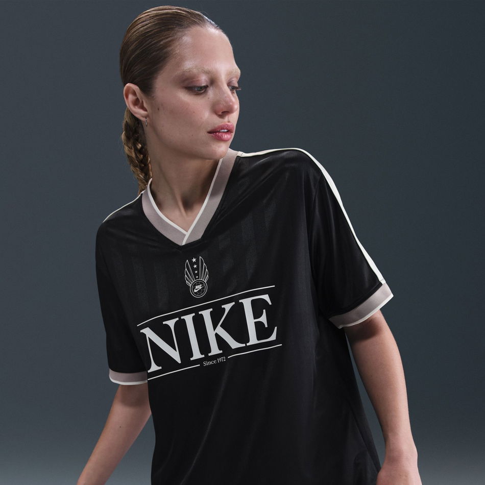 V-Neck Jersey Top Kadın Siyah Tişört