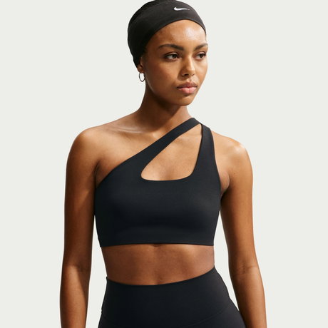 NIKE - Zenvy Dri-FIT Ls Asymmetrical Bra Kadın Siyah Sporcu Sütyeni