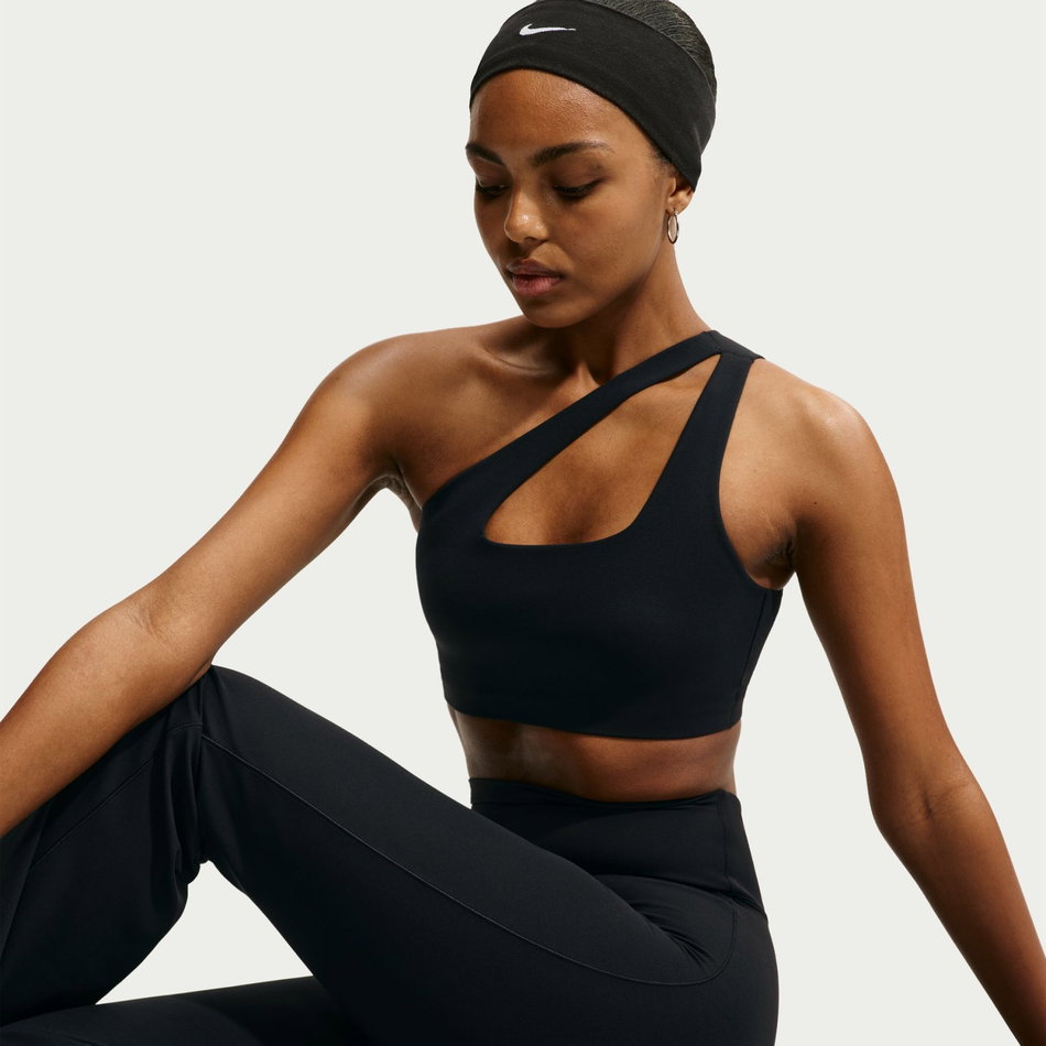 Zenvy Dri-FIT Ls Asymmetrical Bra Kadın Siyah Sporcu Sütyeni