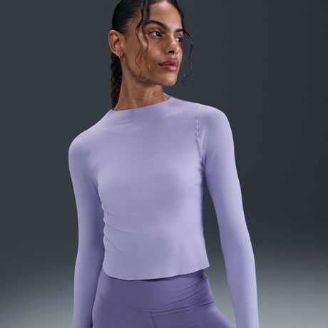NIKE - Zenvy Dri-FIT LS Top Kadın Mor Sweatshirt