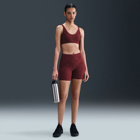 NIKE - Zenvy Hafif Destekli Pedli Bra Kadın Bordo Sporcu Sütyeni