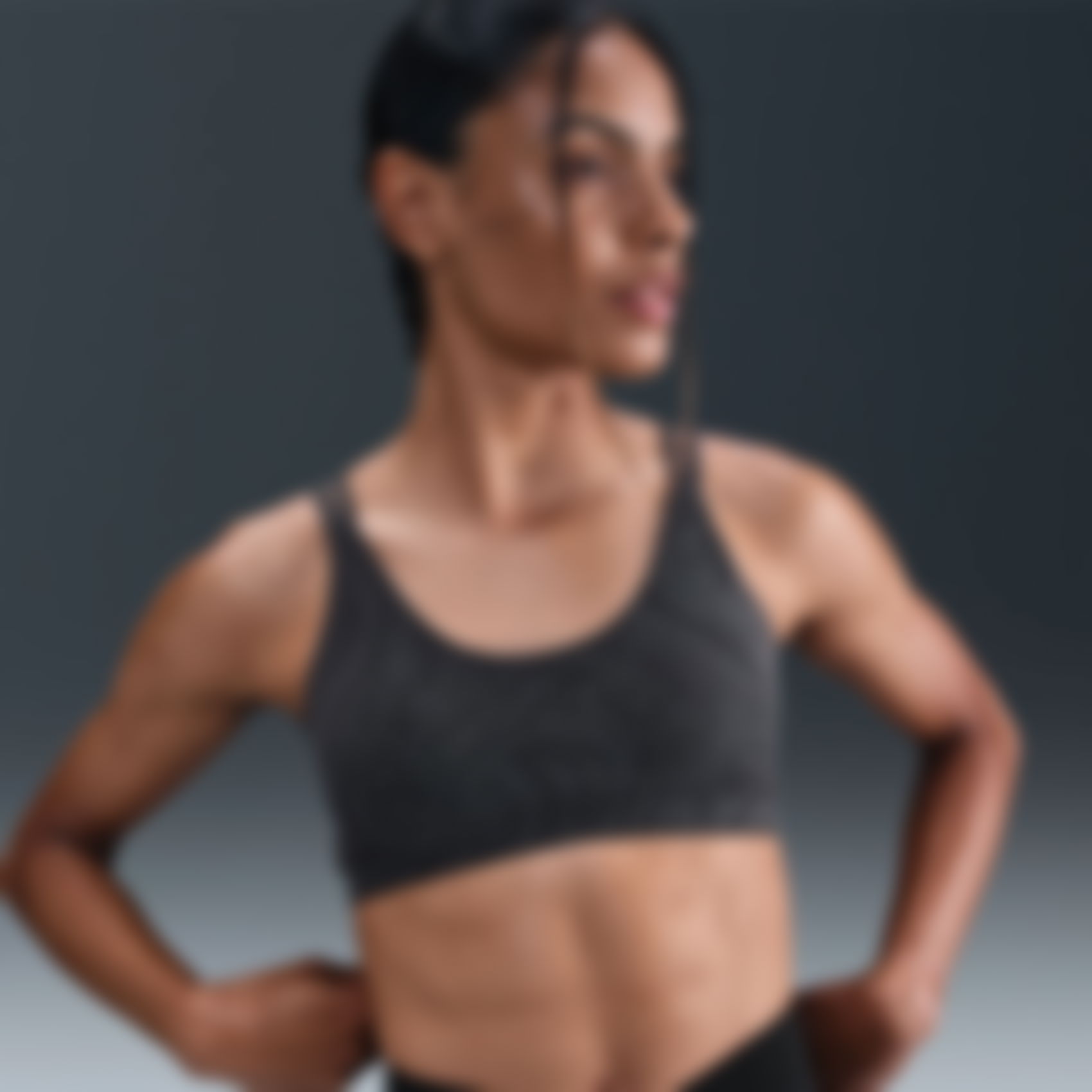 NIKE - Zenvy Hafif Destekli Pedli Bra Kadın Siyah Sporcu Sütyeni