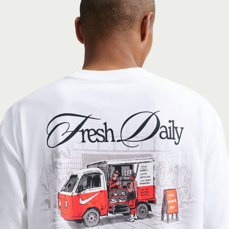 NIKE - Nsw Tee Cafe Swoosh Erkek Beyaz Tişört