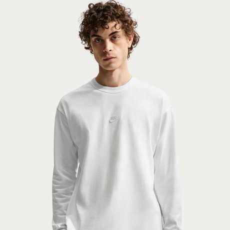 NIKE - Nsw Tee Ls Premium Essential Erkek Beyaz Uzun Kollu Tişört